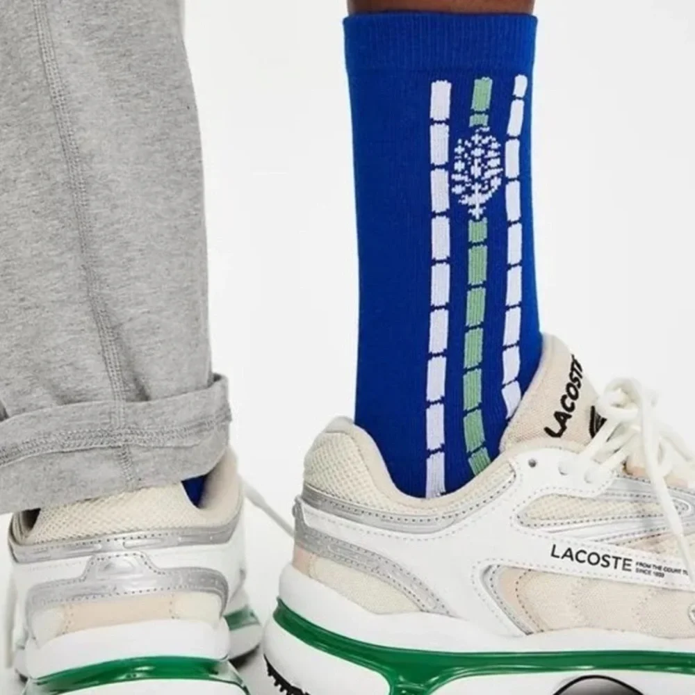 Free People Fast Lane Crew Socks, Bundle of 2 Pairs, White and Blue NWT